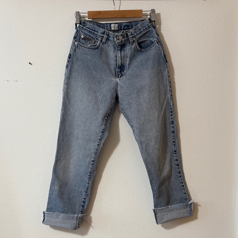 Calvin Klein Women's Blue Jeans Made in the USA made in America, mom jeans